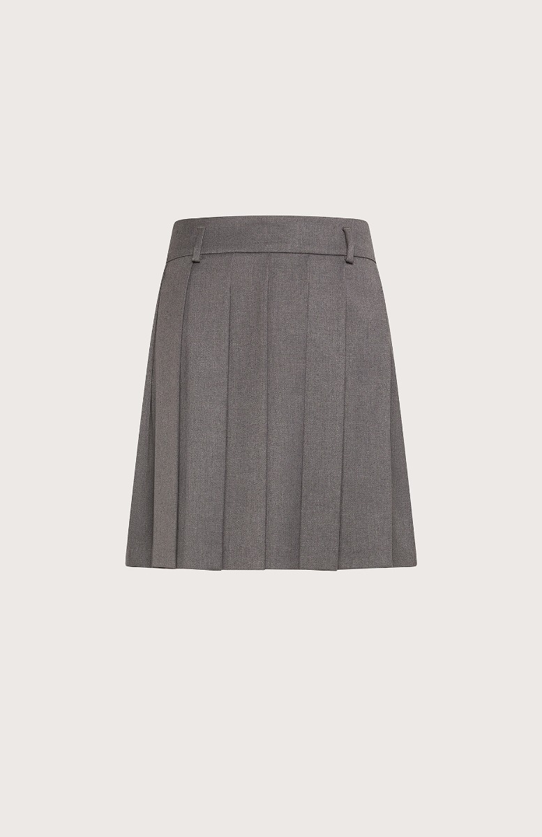 Pleated knee length skirt