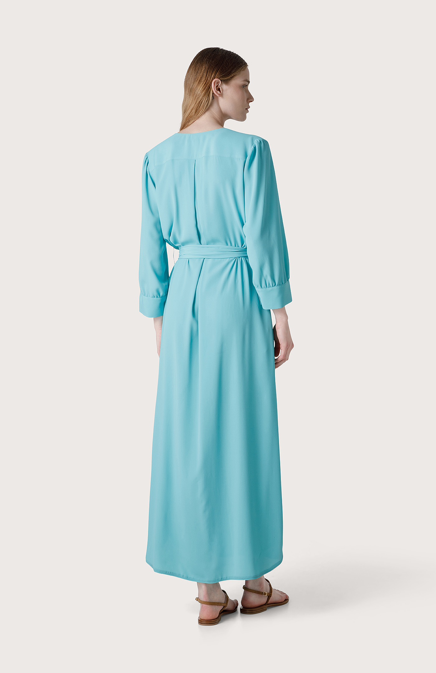 Long plain dress - Col. Green | Seventy®