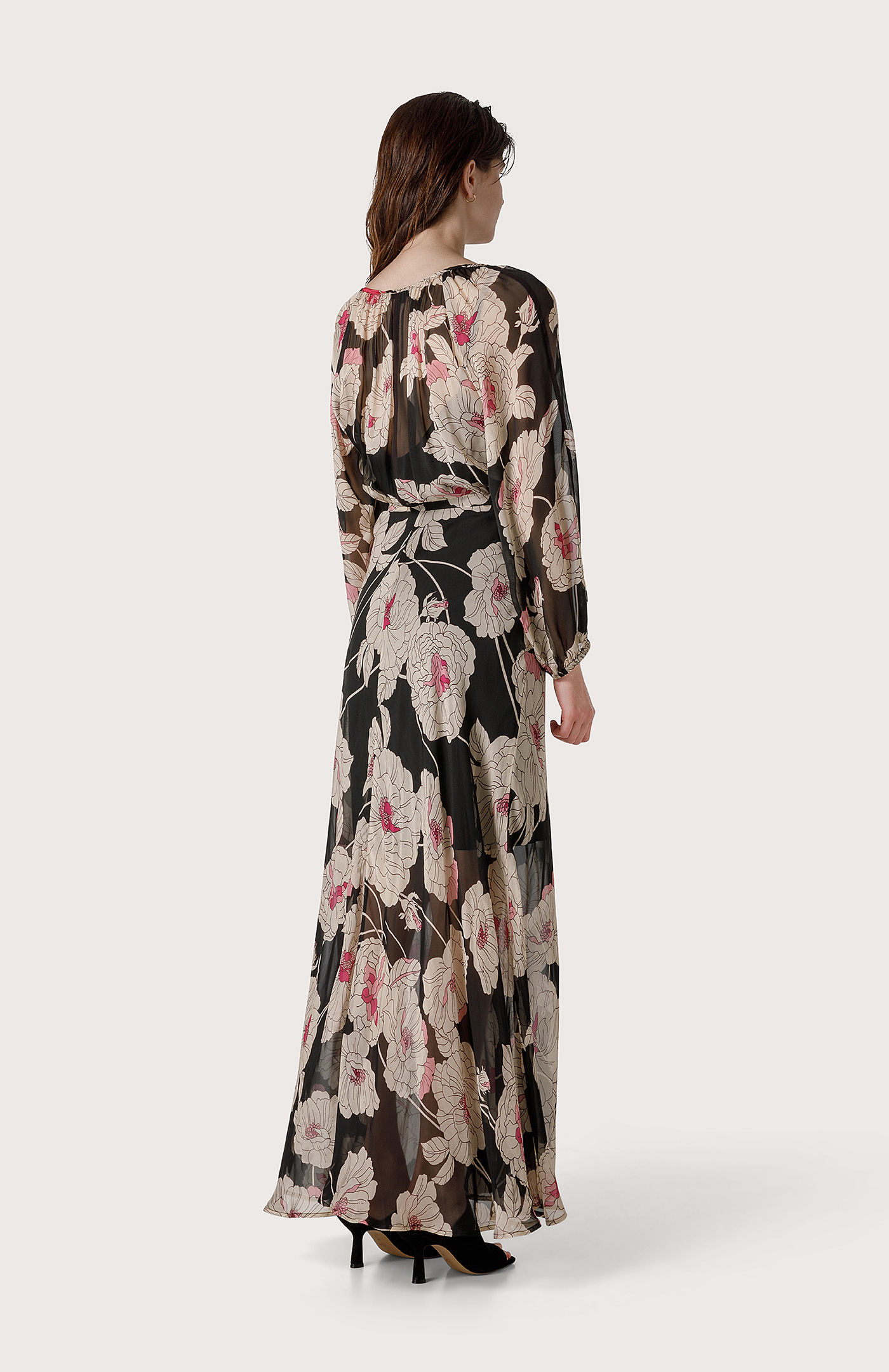 Lightfabric dress with sash Col. Grey/Black Seventy®