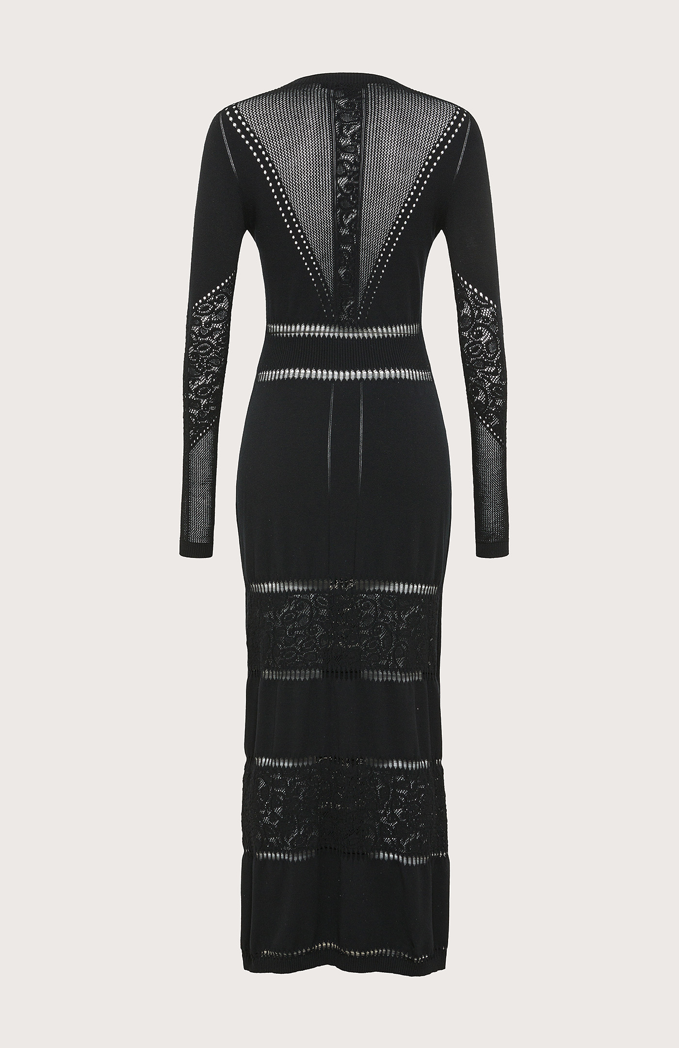 Stretch jersey lace fitted long dress | Seventy Venezia