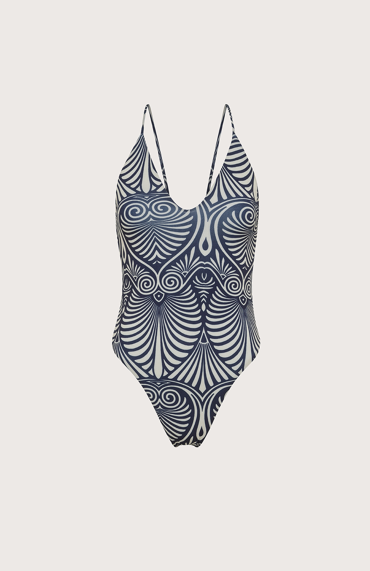 One-piece swimsuit with geometrical patterns - Col. Blue | Seventy®