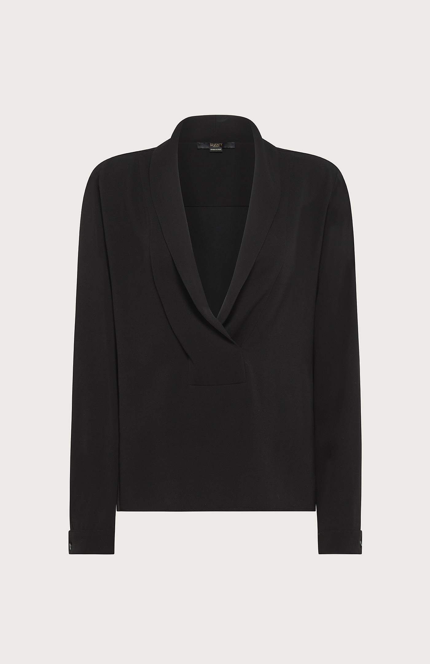 Elegant jacket with a shawl collar - Col. Grey/Black | Seventy®