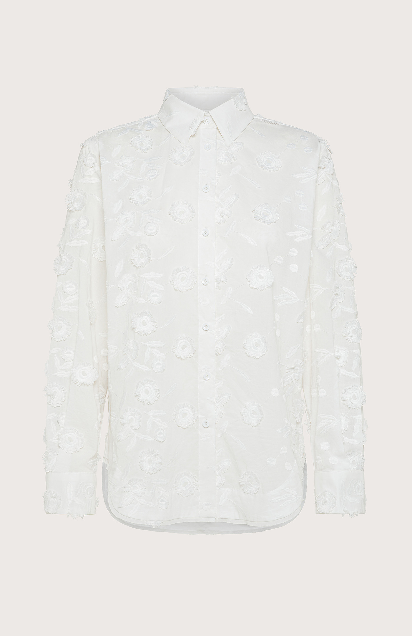 Embroidered cotton shirt - Col. Neutral | Seventy®