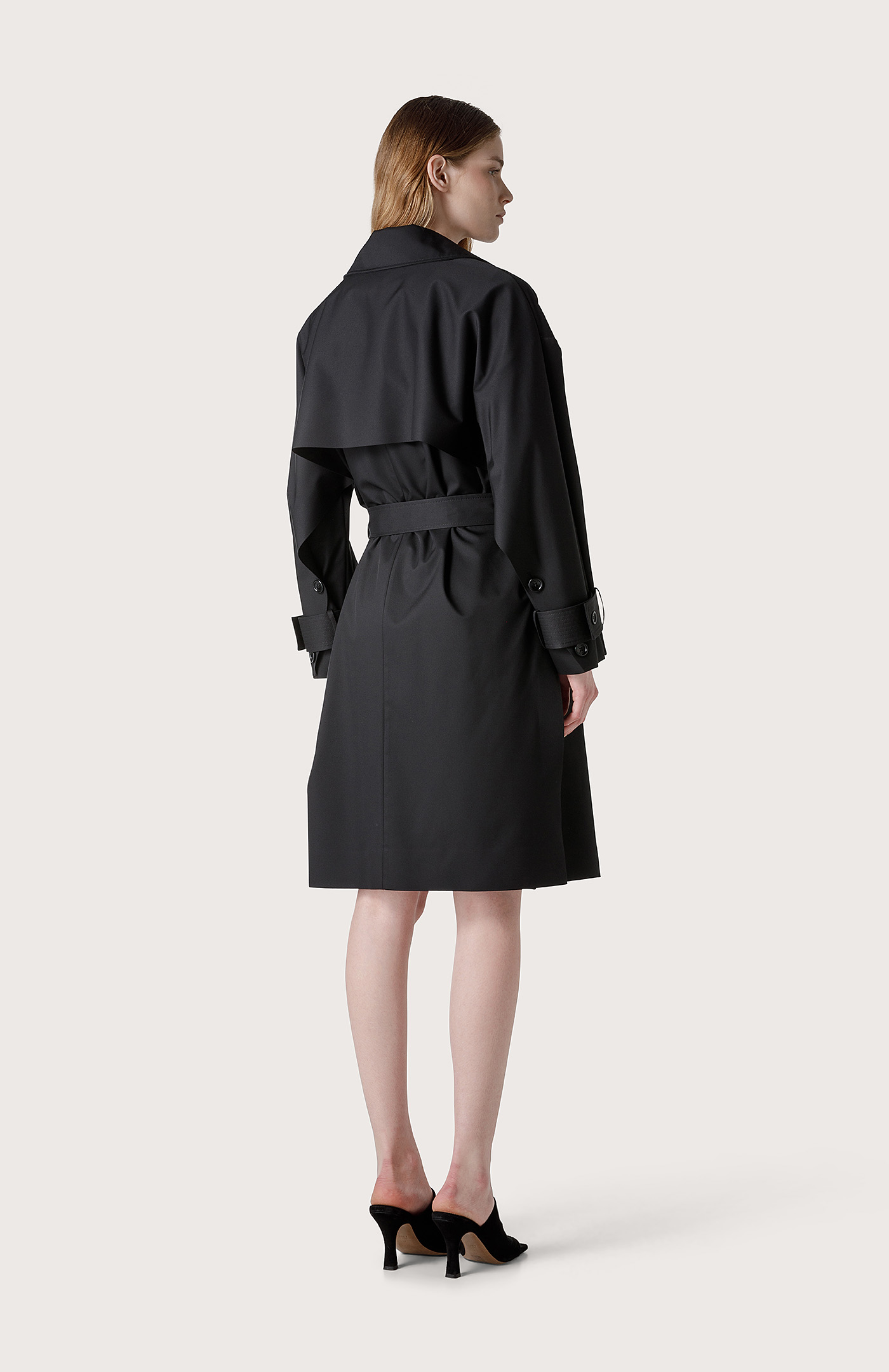 Trench coat with embellished yoke Col. Black Seventy®