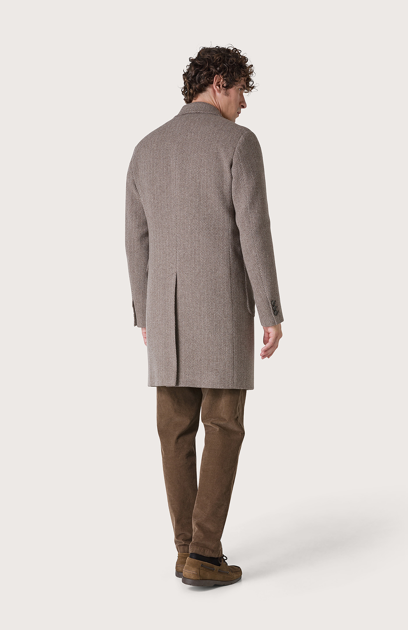 Herringbone doublebreasted coat Col. Brown Seventy®