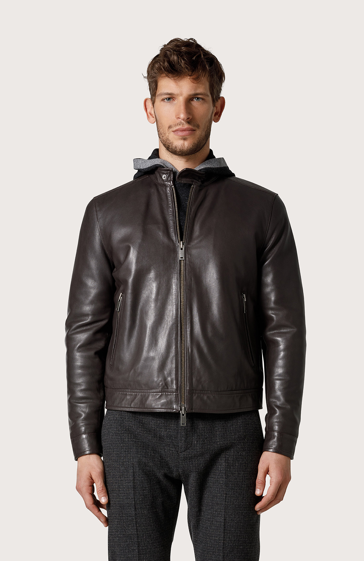 Nappa leather bomber jacket