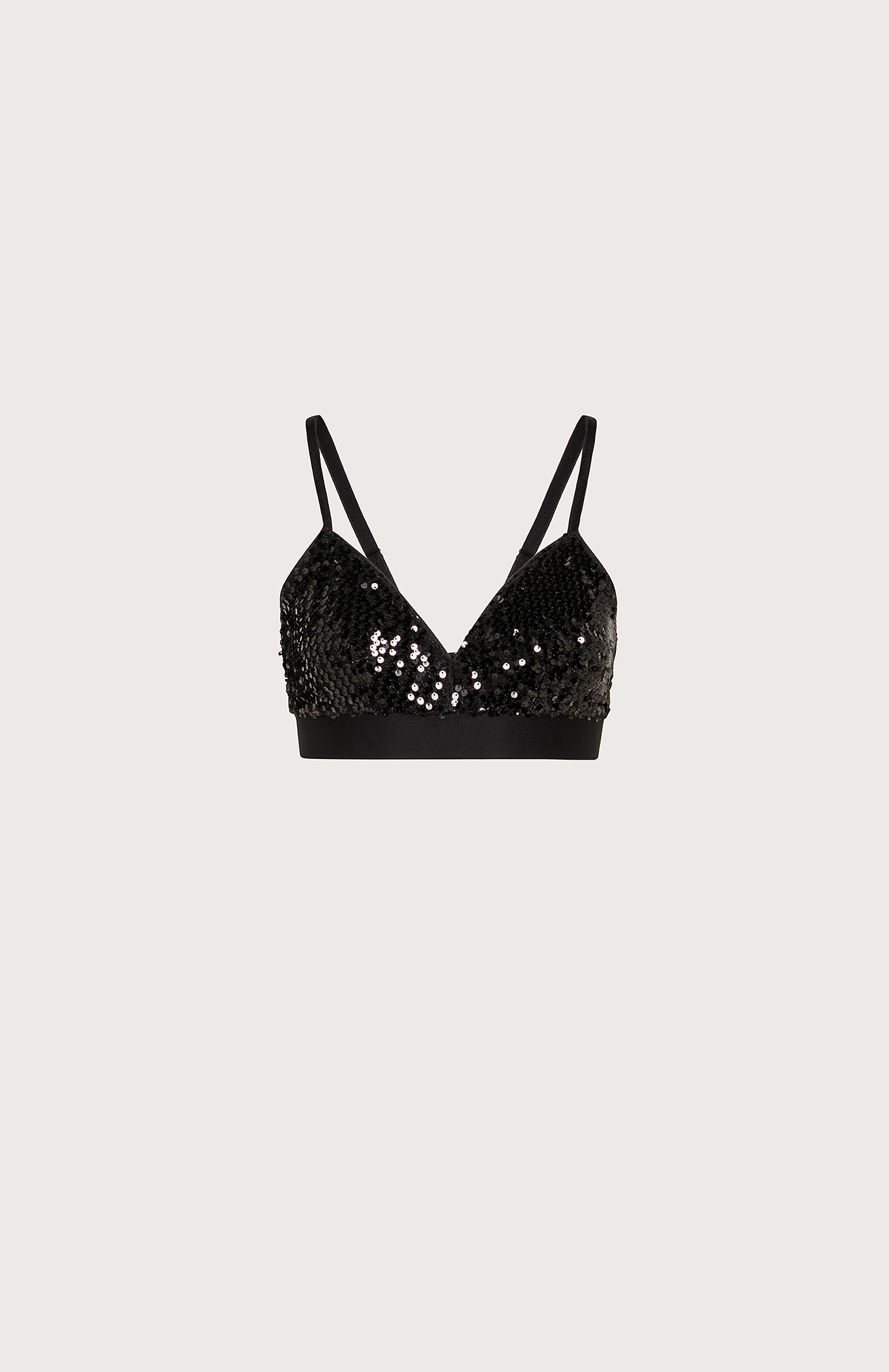 IN THE MOOD FOR LOVE Sequin-embeished Braette - Black