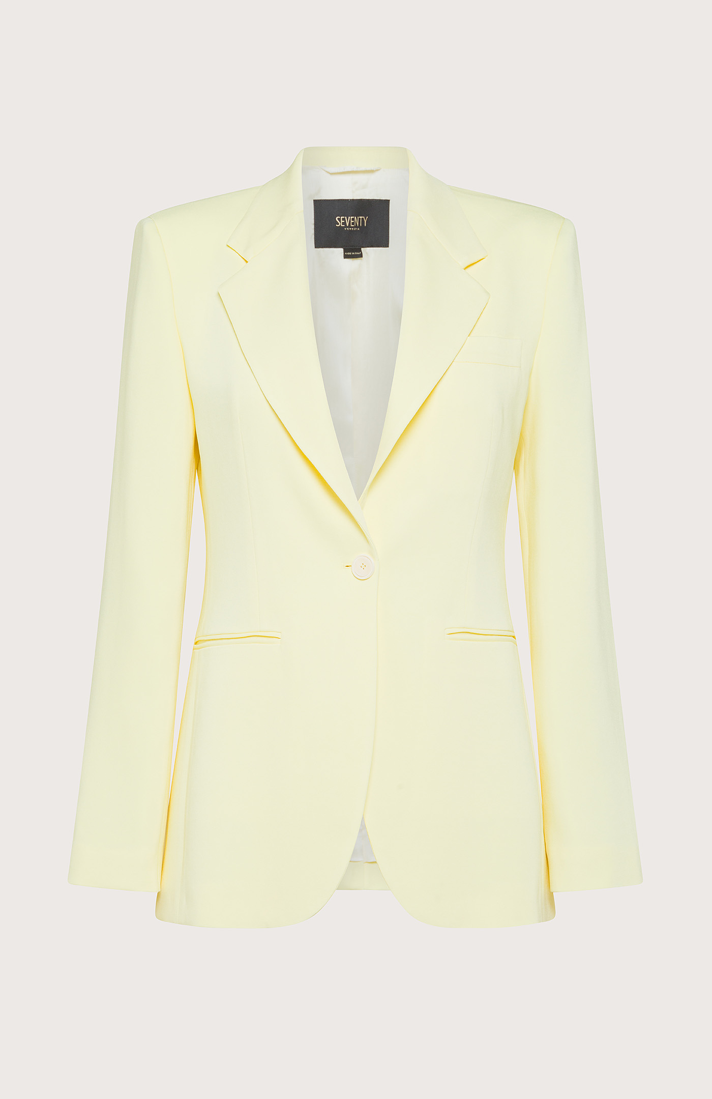 Fitted blazer in flowing viscose cadi - Col. Yellow | Seventy®