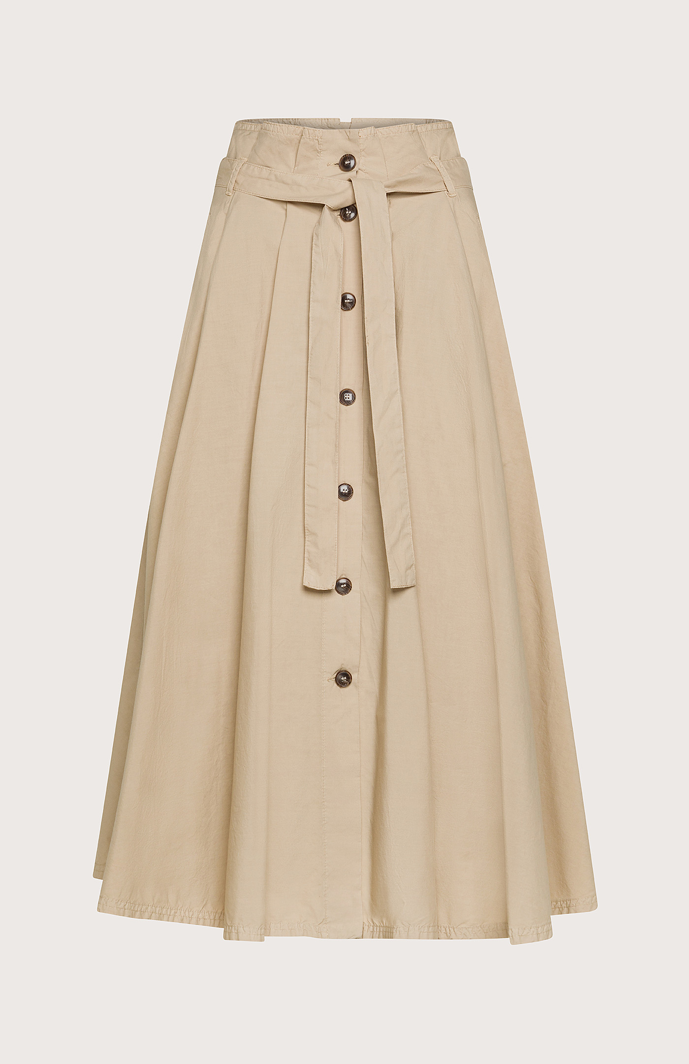 Long bell skirt in cotton poplin Beige | Seventy®