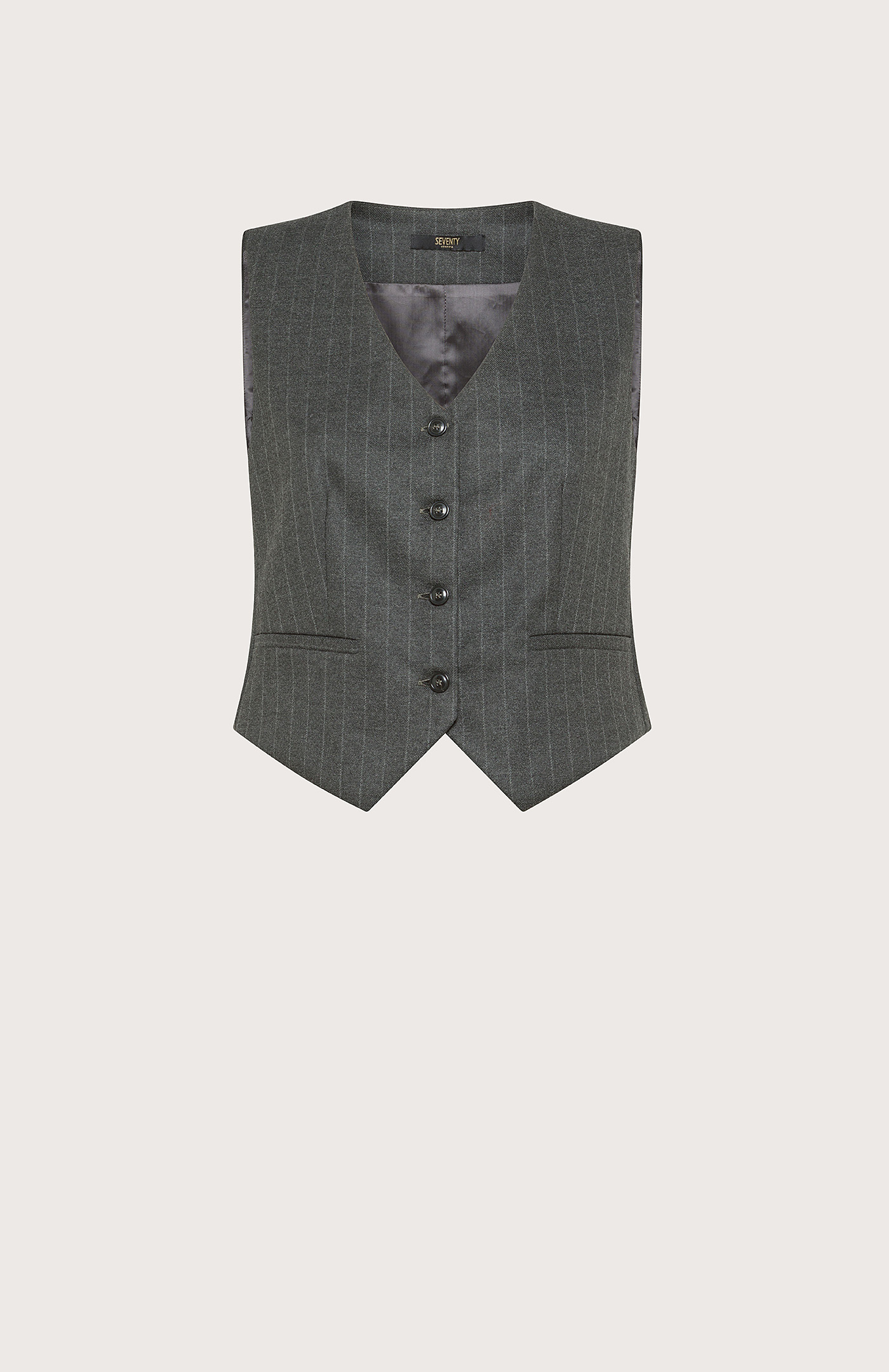 Seventy Cappotto doppiopetto in misto lana gessata lurex Col