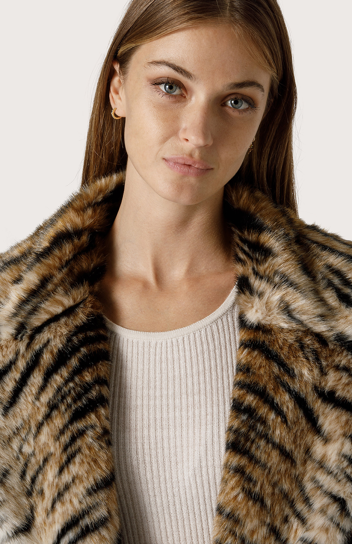 Animal-print faux fur coat - Col. Neutral | Seventy®