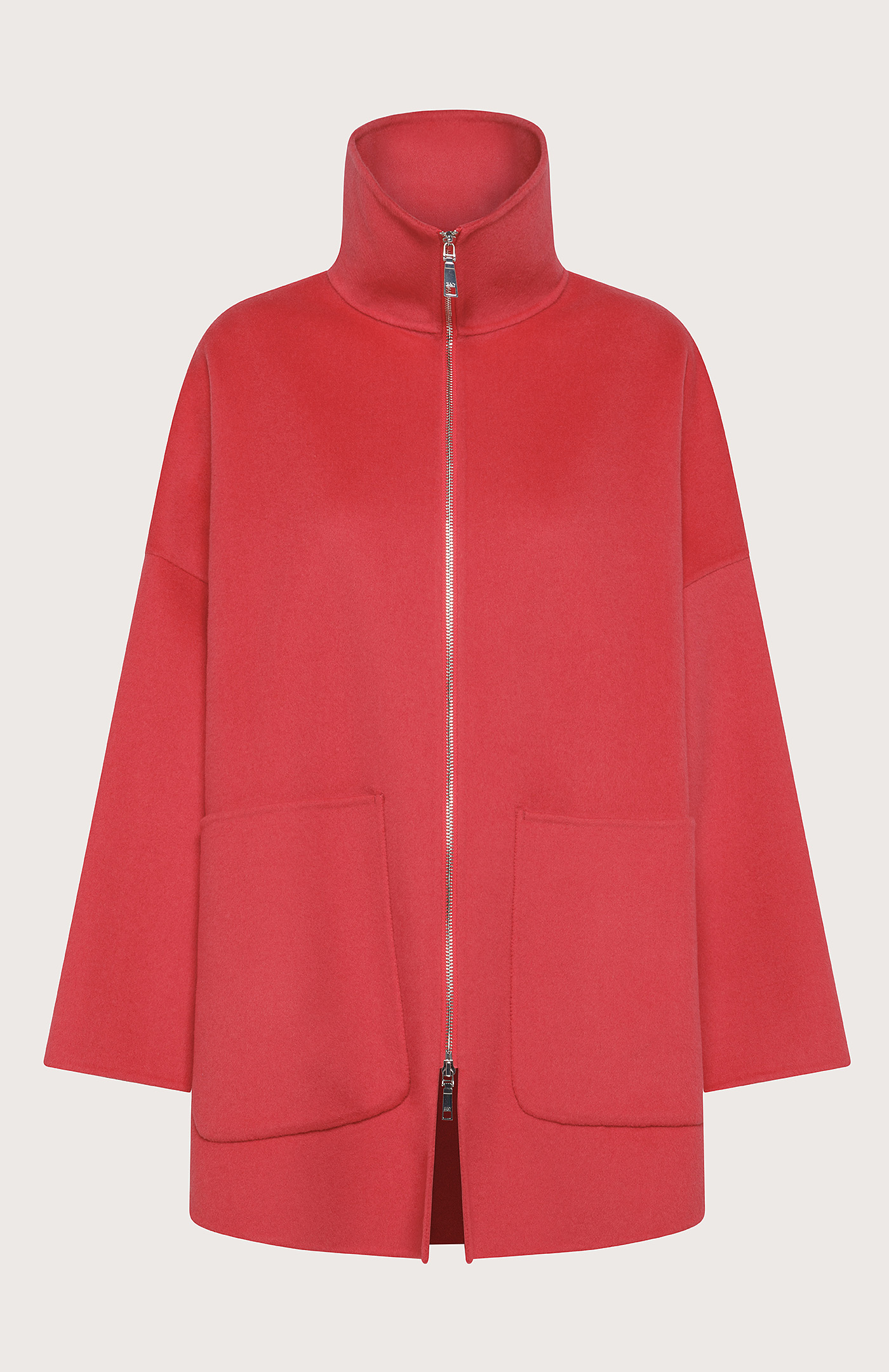 Oversize cape-style coat - Col. Red | Seventy®