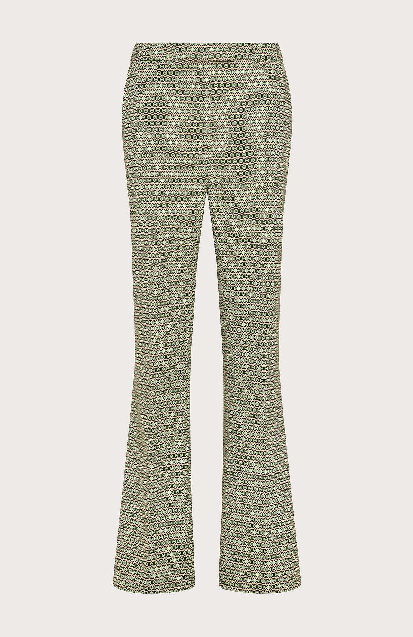 Stretch mini flare trousers - Col. Green