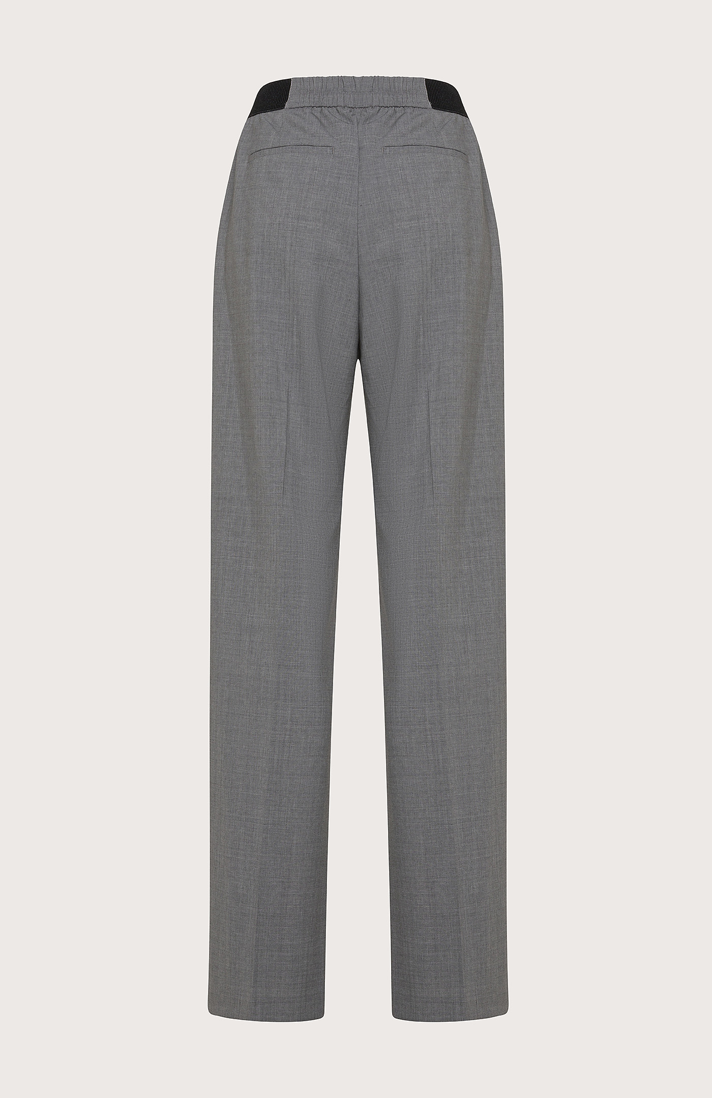 Long stretch pants with double darts of cool stretch wool Col. Grey