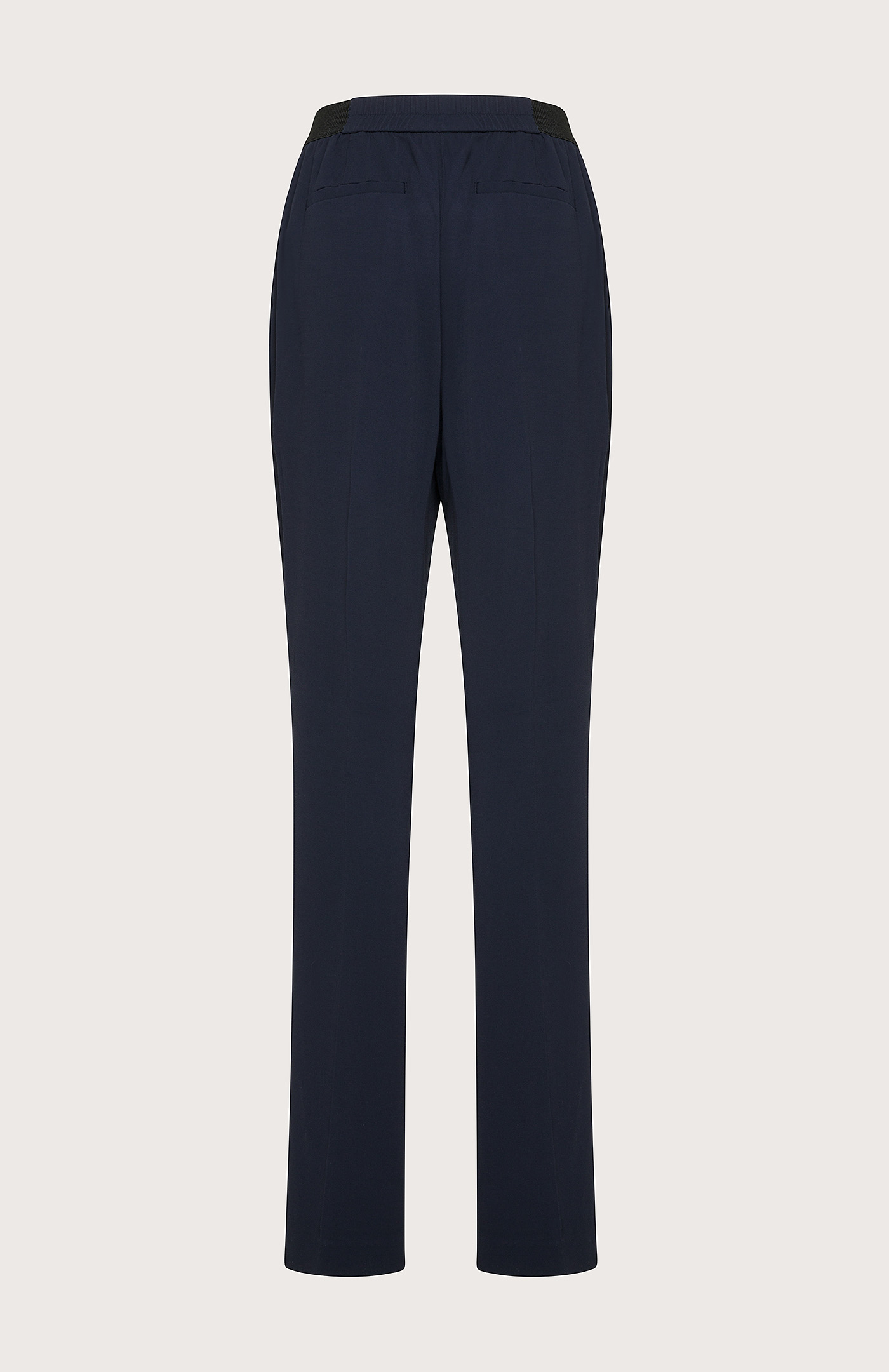 Long stretch pants with double darts in flowing viscose cadi - Col