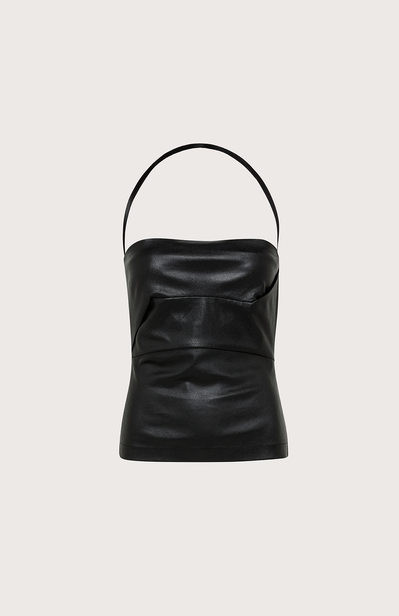 Stretch nappa leather top