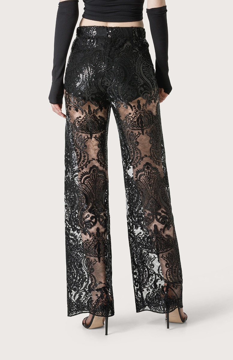 Black lace palazzo pants shop