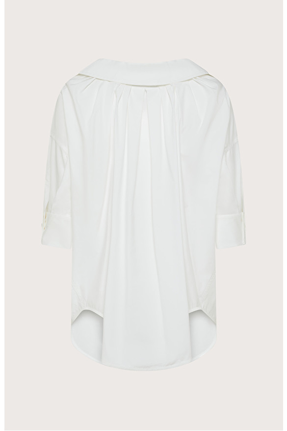 Loose shirt in plain stretch poplin -  | Seventy Venezia