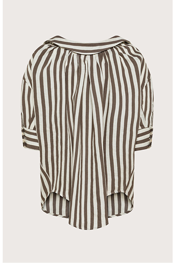 Loose striped linen-blend shirt -  | Seventy Venezia