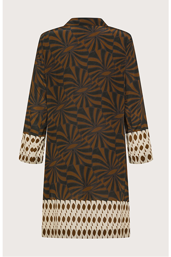 Viscose crepe overcoat with ethnic print | Seventy Venezia