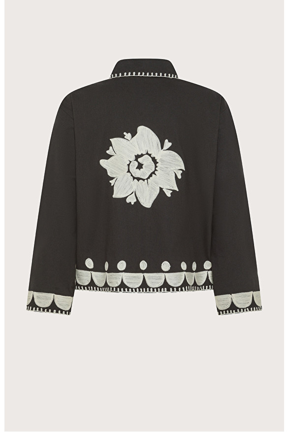 Canvas jacket with cornel embroidery | Seventy Venezia