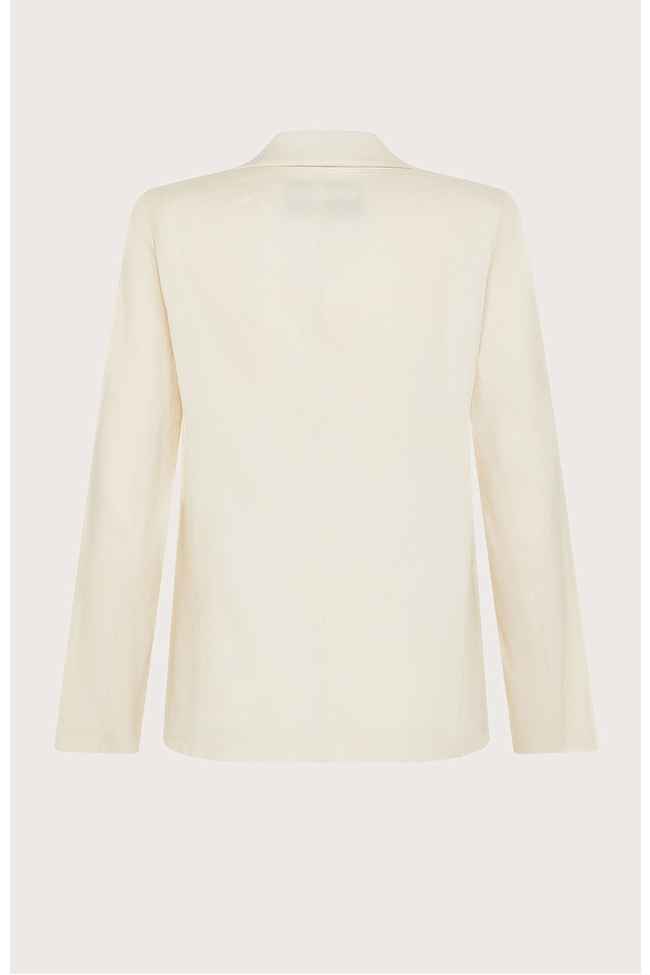 Slim-fit single-breasted jacket in linen and stretch cotton | Seventy Venezia