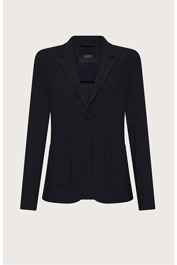 Slim-fit single-breasted jacket in honeycomb bi-stretch technical fabric | Seventy Venezia