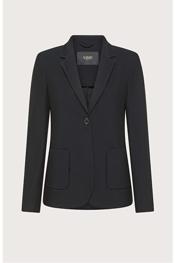 Slim-fit single-breasted jacket in honeycomb bi-stretch technical fabric | Seventy Venezia