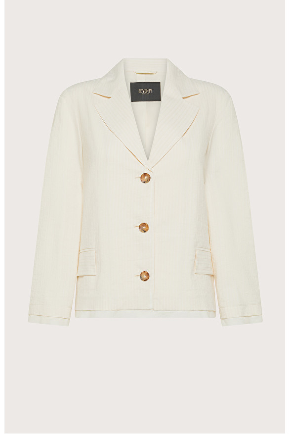 Giacca corta in cotone grezzo a righe -  | Seventy Venezia