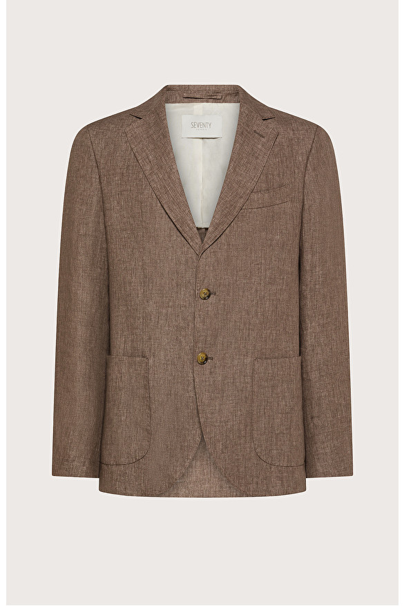 Giacca monopetto regular fit in lino délavé -  | Seventy Venezia