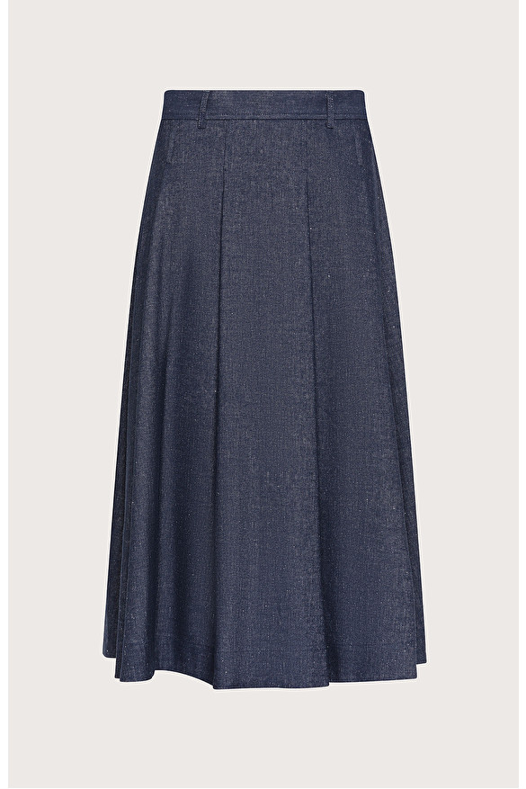 blue long skirt, linen skirt, elastic waist skirts, womens linen skirt, pleated skirt 1922# blue long skirt, linen skirt, elastic waist skirts, womens linen skirt, pleated skirt 1922#