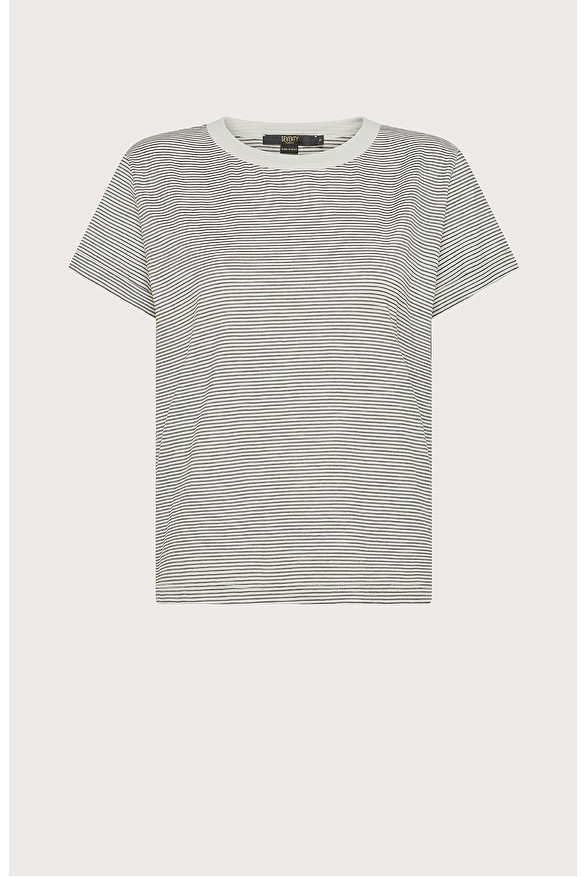 T-shirt girocollo in jersey millerighe -  | Seventy Venezia