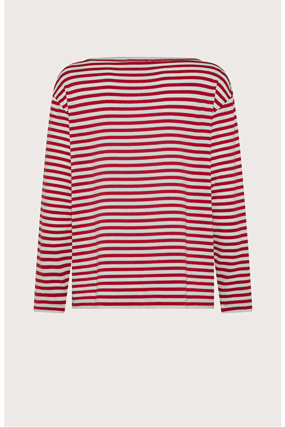 Striped stretch viscose crewneck T-shirt with lurex -  | Seventy Venezia