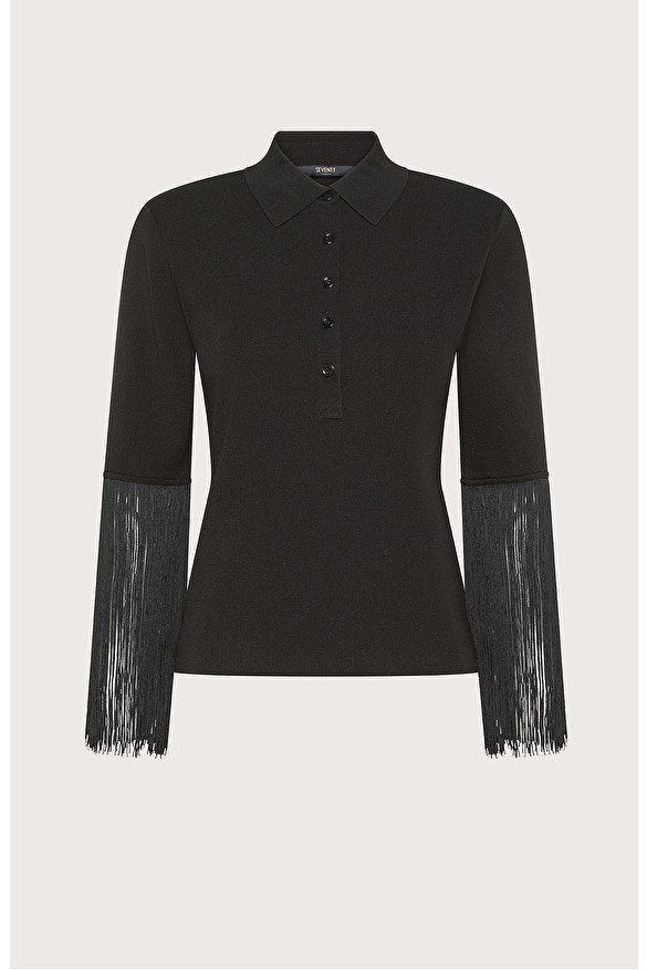 Polo in maglia di viscosa con frange -  | Seventy Venezia