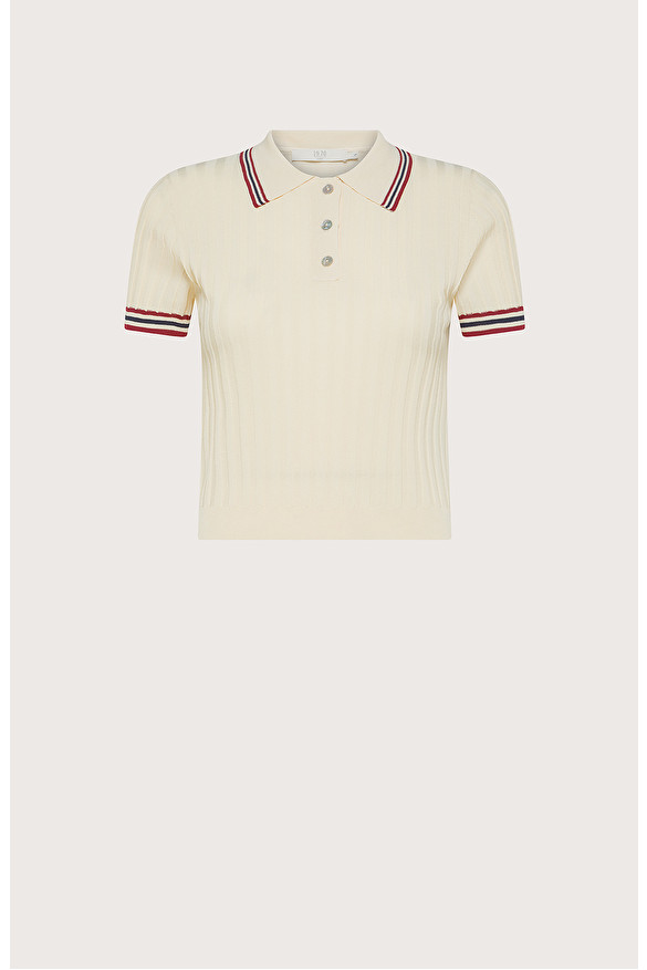 Ribbed short sleeve polo shirt -  | Seventy Venezia