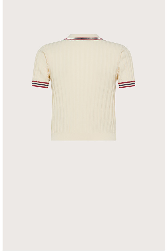 Ribbed short sleeve polo shirt -  | Seventy Venezia