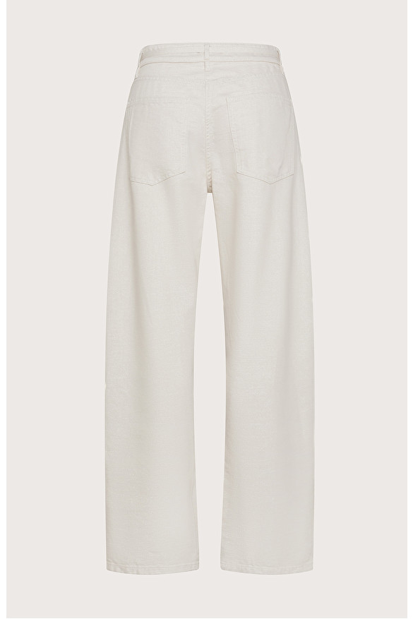 Long wide leg jeans in light bull with waist strap -  | Seventy Venezia