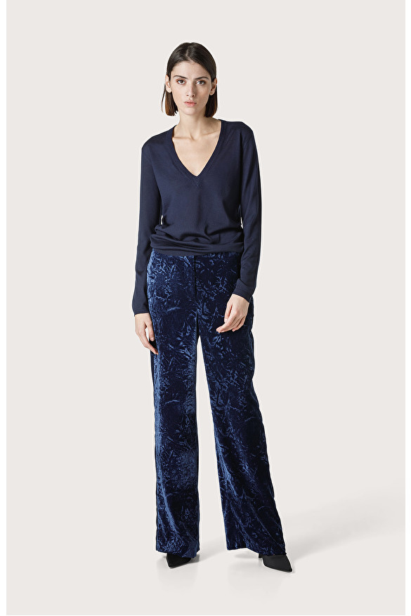 Crushed Velvet Plunging Neck Tank Top And High Waist Palazzo Pants Set -  ShopperBoard