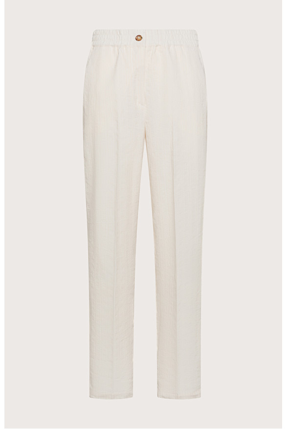 Pantalone alla caviglia elasticato in cotone a righe -  | Seventy Venezia