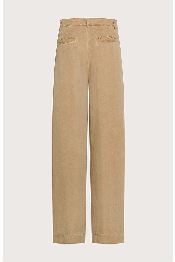 Long trousers with diagonal linen pleats -  | Seventy Venezia