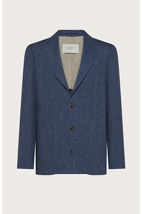Giacca monopetto regular fit in lino délavé -  | Seventy Venezia