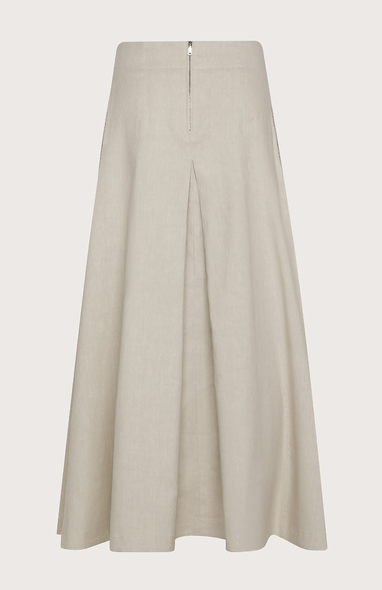 Linen and stretch cotton long skirt | Seventy Venezia