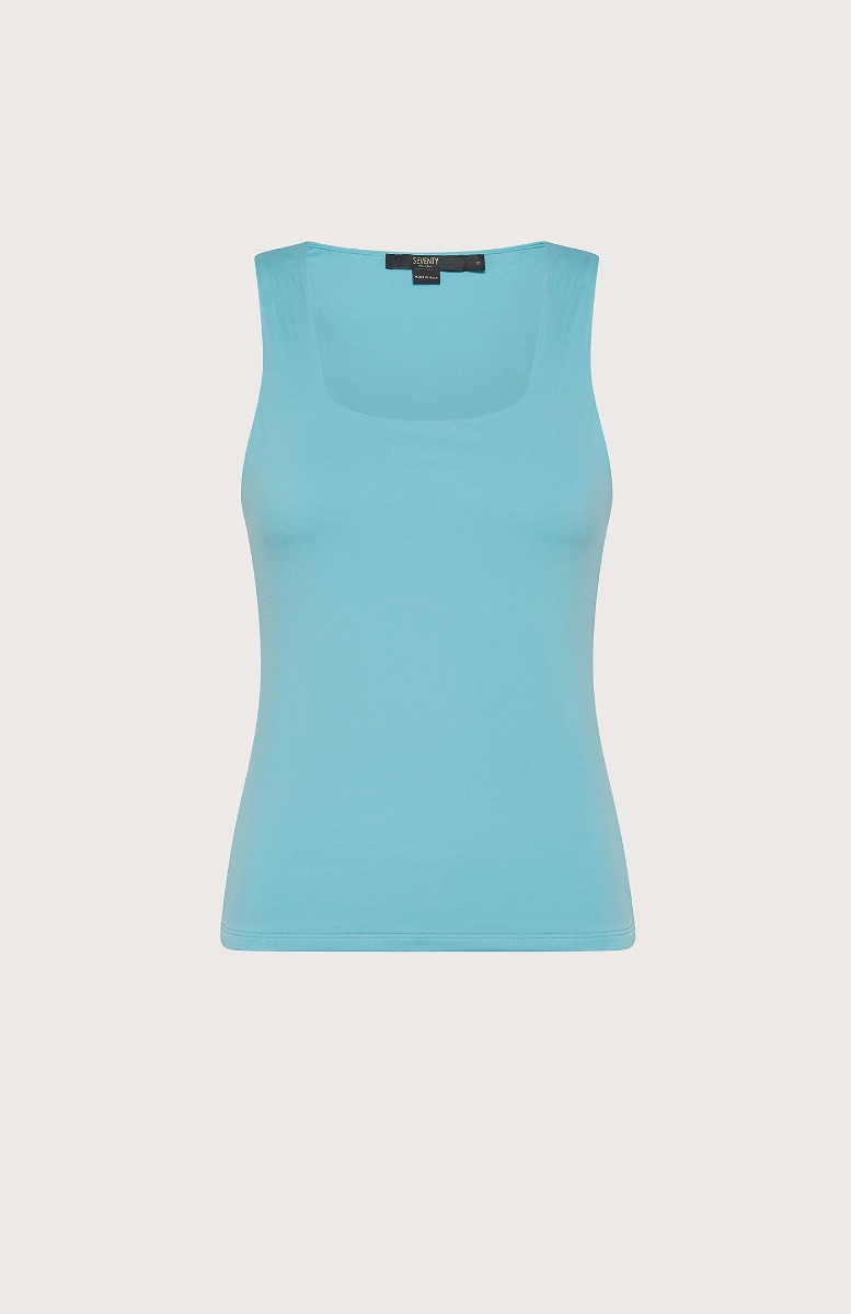 Square-neckline tank top - Col. Green | Seventy®