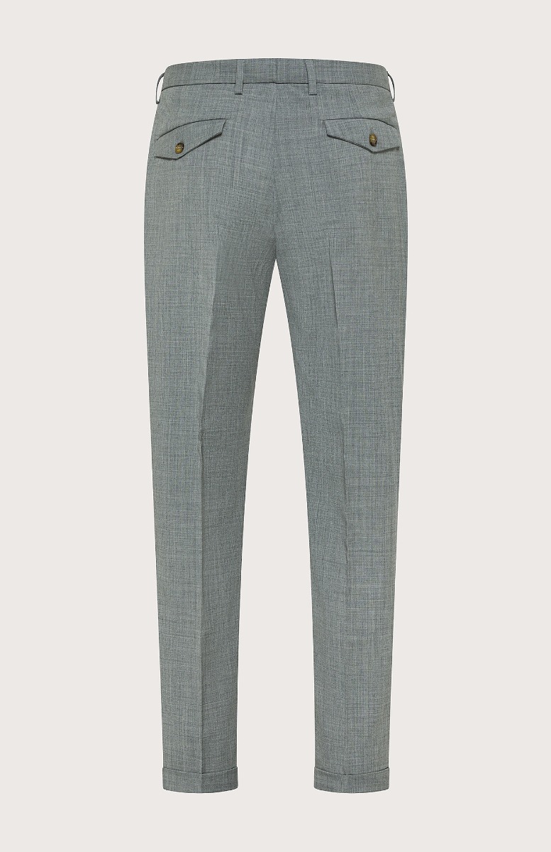 Pleated trousers in stretch wool blend canvas | Seventy Venezia